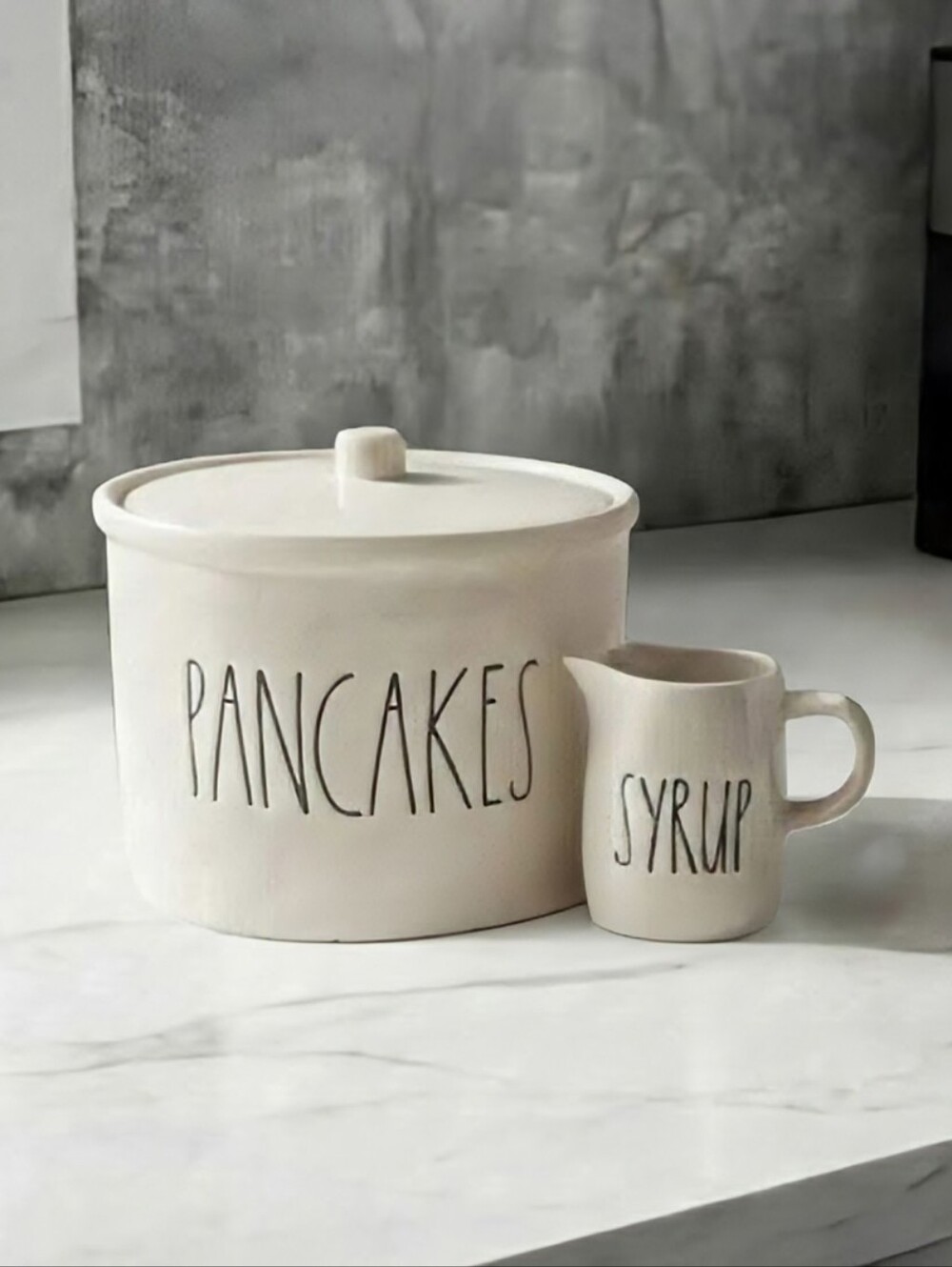NWOT Rae Dunn Pancake Prep Set with Pancake Warmer & Syrup Pitcher